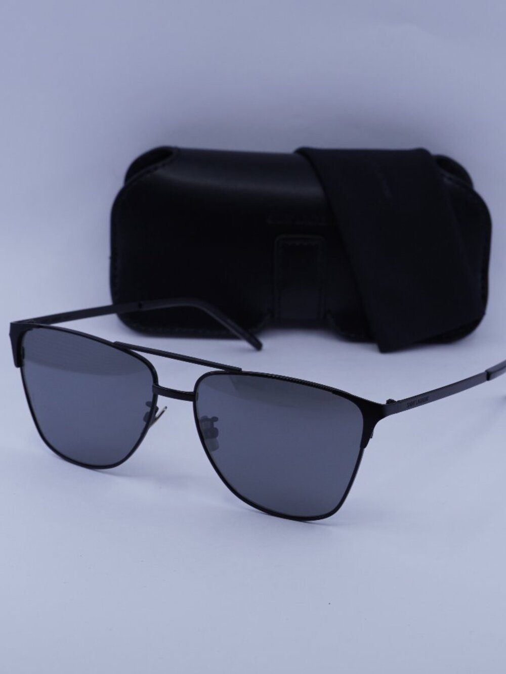 Saint Laurent SL280 002 Square Sunglasses - Black \ Silver
